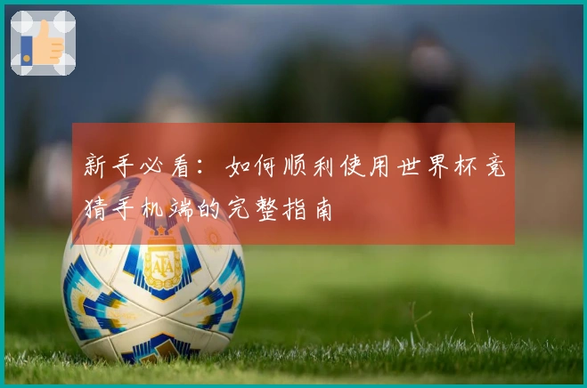新手必看：如何顺利使用世界杯竞猜手机端的完整指南