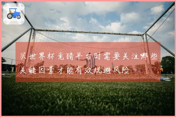 买世界杯竞猜平台时需要关注哪些关键因素才能有效规避风险